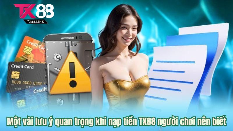 Nạp Tiền TX88 - Hướng Dẫn Nhanh Chóng Và Chuẩn Xác Trong 2 Phút 4 Một vài lưu ý quan trọng khi nạp tiền TX88 người chơi nên biết