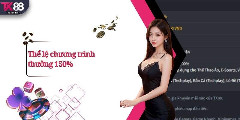 TX88 - Sảnh Game Cá Cược Casino, Nổ Hũ Trực Tuyến 2026 10 Thể lệ chương trình thưởng 150%